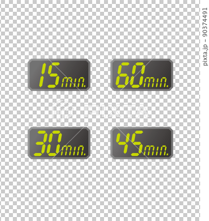 簡單的數字 15 分鐘計時器時鐘圖標 90374491