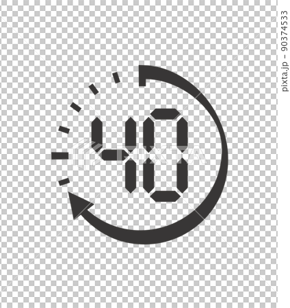 Simple 40 minute timer clock icon - Stock Illustration [90374533] - PIXTA