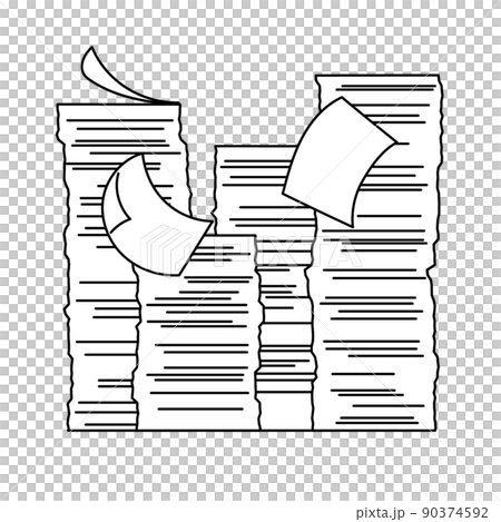 Illustrations of documentary materials for work that has not progressed to paperless and piled up 90374592