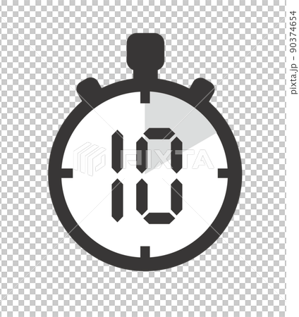 簡單的 10 分鐘計時器時鐘圖標 90374654