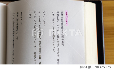会社で働くサラリーマン 社会人の職場 専門・ビジネス用語（キャパシティ）ピンク 90375175