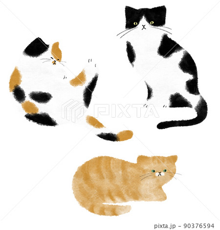 猫の手描きイラスト素材 90376594