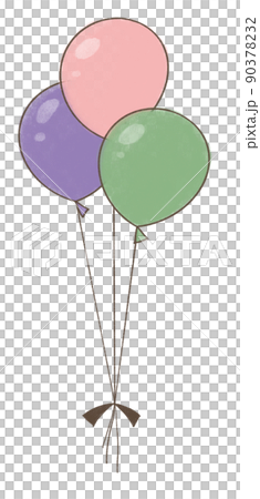 やさしいイメージの風船が3つ束になっているイラストのイラスト素材