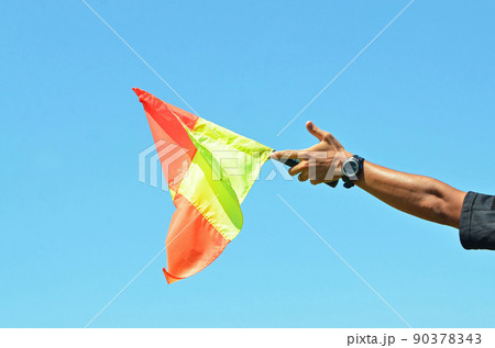 少年サッカーの審判<14>(フラックを上げる副審) 少年サッカーの審判<14>(フラックを上げる副審) 90378343