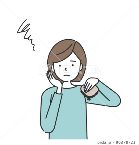 財布を持って困った顔をする女性 90378723