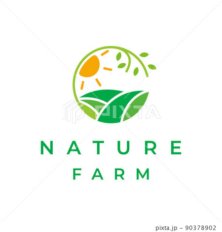Green Nature Farm Agriculture Logo Design 90378902