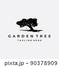 Tree with a Swing Logo Design Vector Illustration 90378909
