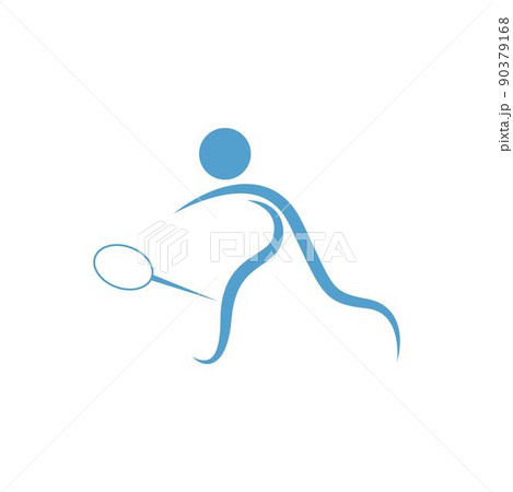 Playing badminton icon design illustration template 90379168
