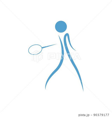 Playing badminton icon design illustration template 90379177