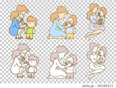 Daily routine of parent and child 90380531