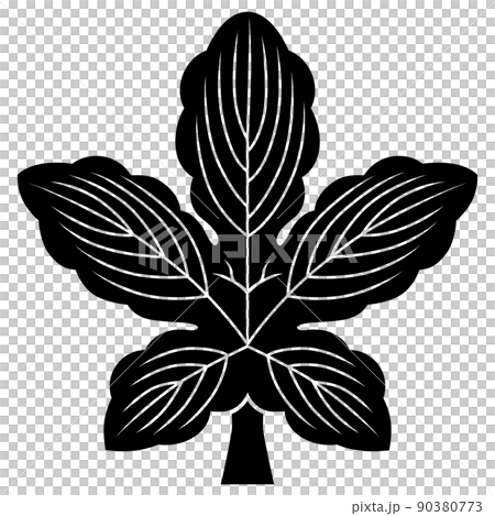 It is a family crest. It is called a thin standing Kaji leaf. 90380773