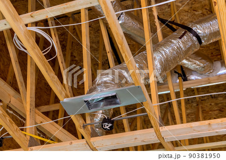 HVAC vents air conditioning system installed pipe heating system for new house HVAC vents air conditioning system installed pipe heating system for new house 90381950
