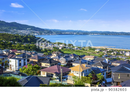 別府街並 と別府湾・国東半島 90382603