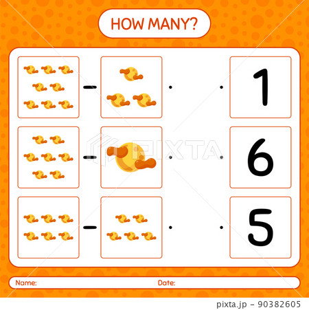 How many counting game with full moon. worksheet for preschool kids, kids activity sheet 90382605