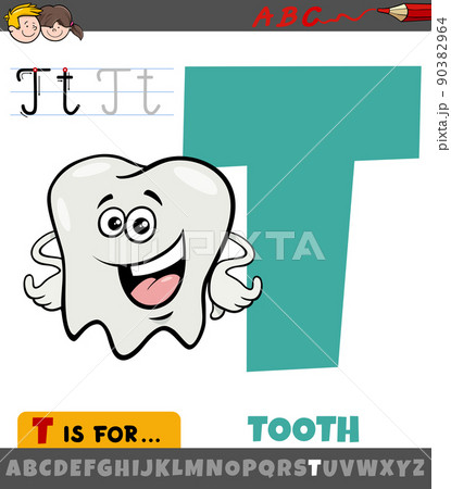 letter T from alphabet with cartoon tooth character letter T from alphabet with cartoon tooth character 90382964