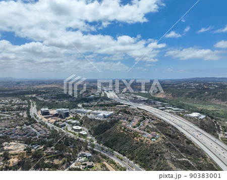 Aerial view of highway interchange and junction, San Diego Freeway interstate 5 Aerial view of highway interchange and junction, San Diego Freeway interstate 5 90383001
