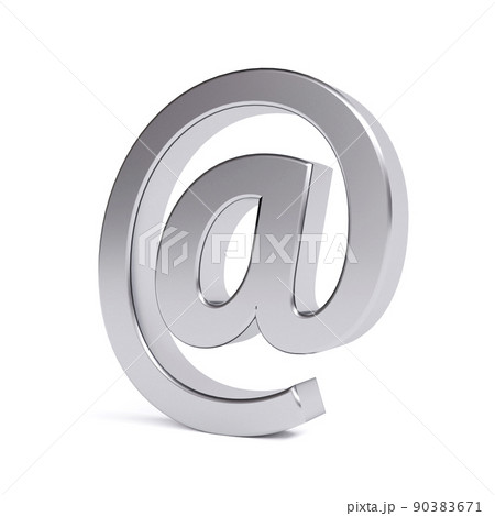 Metal email symbol. 3d image Metal email symbol. 3d image 90383671