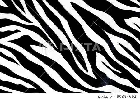 Zebra animal skin abstract fur pattern texture for design and print black and white background 90384692