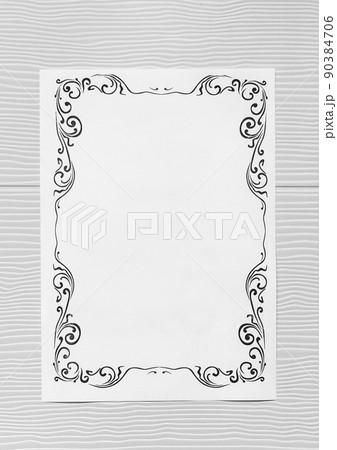 Empty paper blank sample design white template sheet background Empty paper blank sample design white template sheet background 90384706