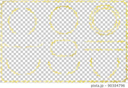 手描き リーフ オーナメント フレーム ゴールド 手描き リーフ オーナメント フレーム ゴールド 90384796