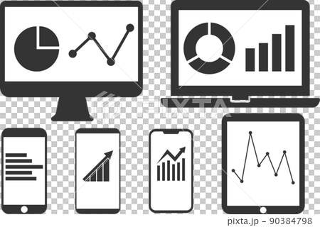 PC smartphone icon graph set 90384798