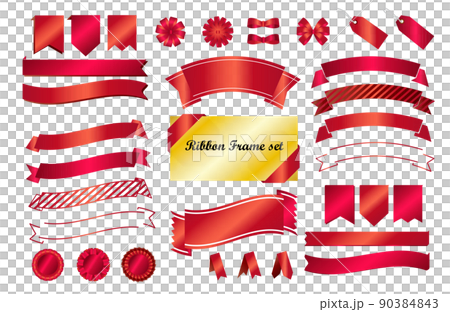 Ribbon frame_red Ribbon frame_red 90384843