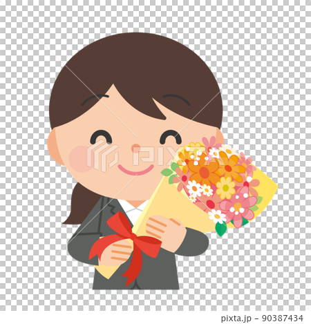 退職の女性会社員 90387434