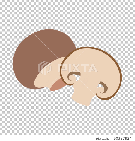 棕色蘑菇的平面插圖素材 90387924