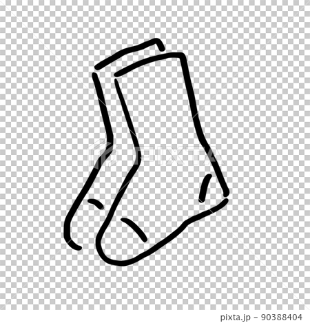 シンプルイラスト　線画　靴下 90388404