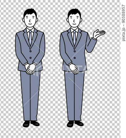 案内をするスーツの男性 90388957