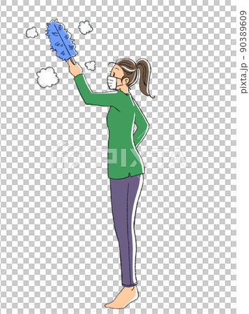 Woman in mask to clean Woman in mask to clean 90389609