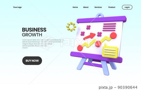 business growth concept illustration Landing page template for business idea concept background business growth concept illustration Landing page template for business idea concept background 90390644