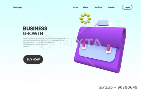 business growth concept illustration Landing page template for business idea concept background business growth concept illustration Landing page template for business idea concept background 90390649