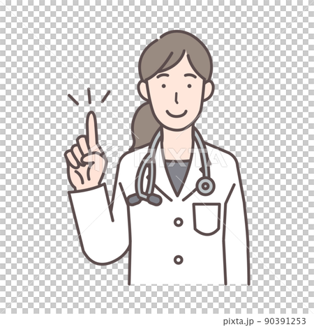 女醫生上身指點的插圖 女醫生上身指點的插圖 90391253