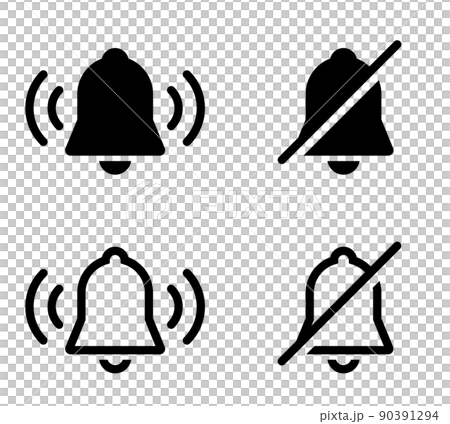 Bell icon alarm sound mute 90391294