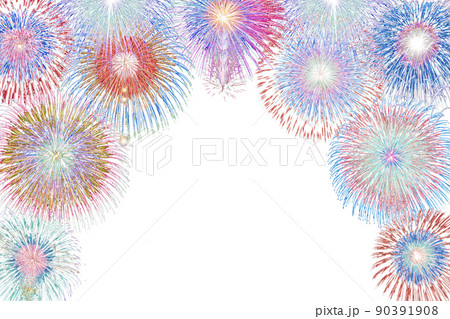 白背景に花火。 90391908