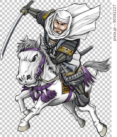 Kenshin Uesugi riding a horse with a sword 90392227