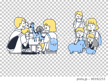 家庭準備在動物園享受時光 可笑的手寫人物矢量圖,暖線畫 家庭準備在動物園享受時光 可笑的手寫人物矢量圖,暖線畫 90392255