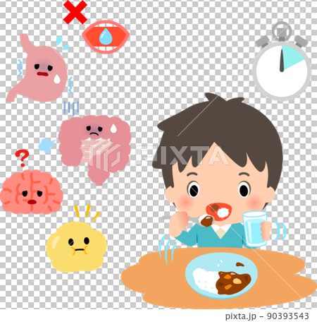 早食いする男性と体への影響 90393543