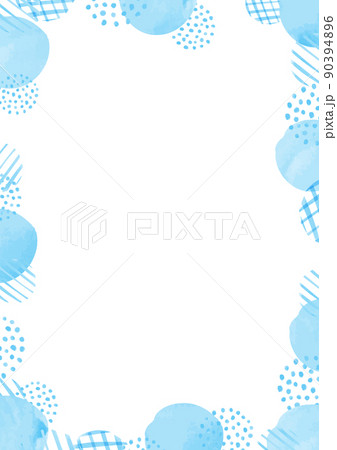 シンプルな青色の水玉模様のフレーム 90394896