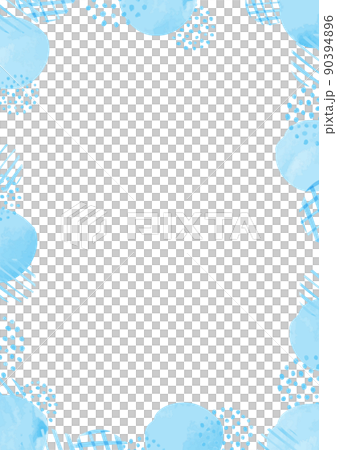 シンプルな青色の水玉模様のフレーム 90394896