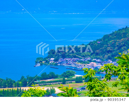 八幡山城跡から見た琵琶湖の眺望 八幡山城跡から見た琵琶湖の眺望 90395347