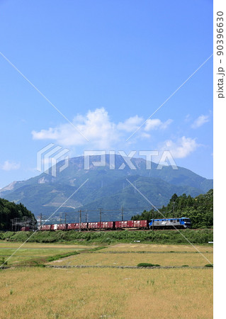 伊吹山と東海道線貨物列車 90396630