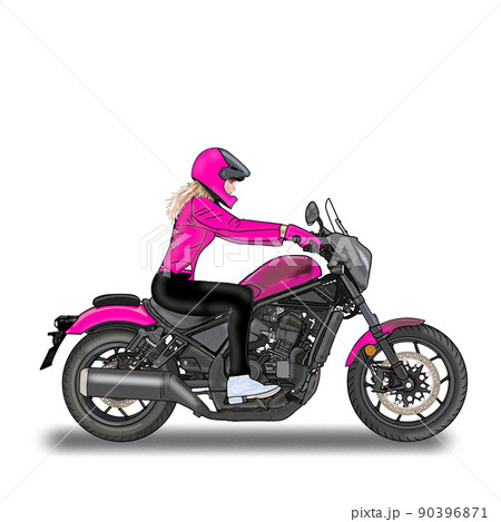 オートバイ バイク バイク女子のイラスト素材