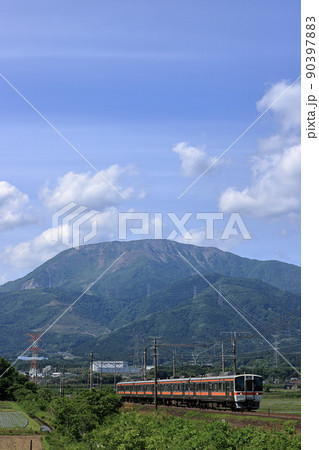 伊吹山と東海道線311系普通列車 90397883