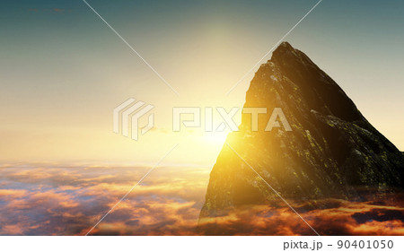 Sunset panorama above the clouds. Sunset panorama above the clouds. 90401050