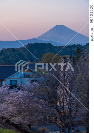 (静岡県)W世界遺産、韮山反射炉(ライトアップ)の向こうに富士山 (静岡県)W世界遺産、韮山反射炉(ライトアップ)の向こうに富士山 90401220