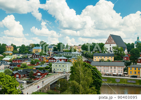 Beautiful panoramic view of Porvoo Cathedral and old town of Porvoo 90403095