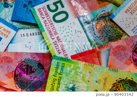 Background of the different swiss francs banknotes Background of the different swiss francs banknotes 90403342