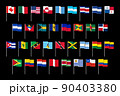 Flags of Central, South and North America. 90403380